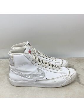 Nike Blazer Mid 77 Shoes Kids Size 7 Youth Sneakers White Gray Leather Boys Girl